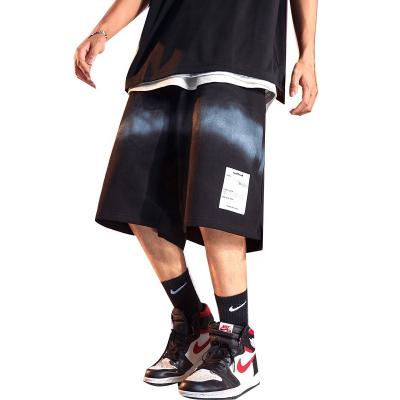 China Anti-wrinkle custom logo high quality cotton casual vintage sweat mens shorts drawstring along for sale