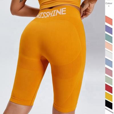 China Activewear Breathable Custom Yoga Tight Workout Alphalete Recycled Gym Women Fitness Ribbed Crack! crack! butt legging biker shorts for sale