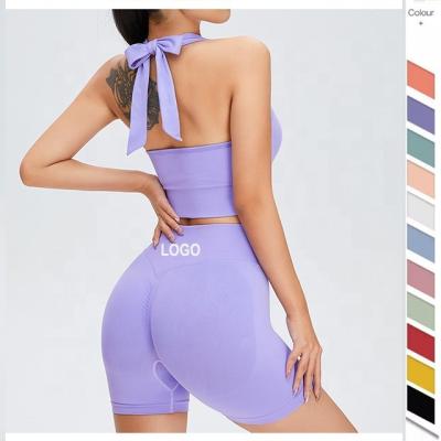 China Lady Alphalete Tiktok Women Breathable Custom High Waist Yoga Workout Tight Fitness Activewear Butt Crack! crack! legging shorts yoga sets for sale