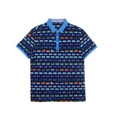 China Factory direct supply QUICK DRY men's golf polo shirt all over print with collar band for sale