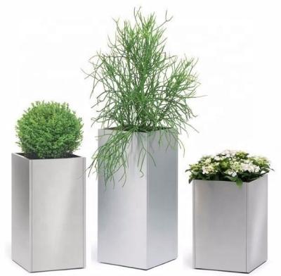 China modern stainless steel flower pot/garden pot/planter pot with different shape in outdoor for sale