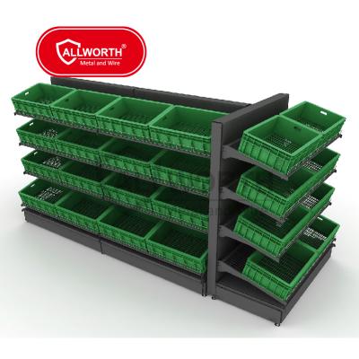 China Single Sided Wire End Slatwall Supermarket Rack for sale