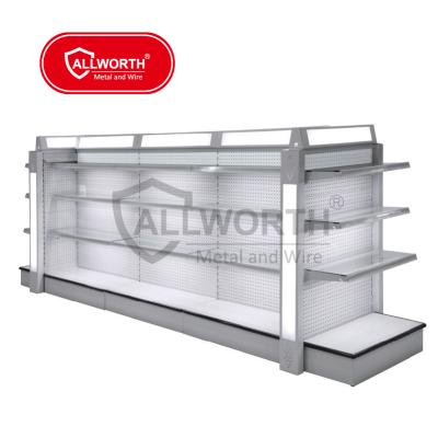 China Single Sided Grocery Island Store Shelving Allworth SS-008 Heavy Duty RAL Color for sale