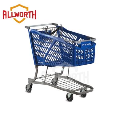 China Unfolding High Quality Nesting Plastic Supermarket Trolley for sale