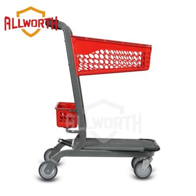 China Unfolding Double Layer American Supermarket Trolley for sale