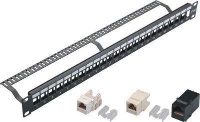 China 24 Port Blank Keystone Network Patch Panel with Cable Manager Wall Mount YH4018 for sale