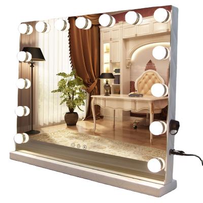 China LED Lighted Vanity Mirror with 15 Bulbs Hollywood Makeup Lighted Mirror Touch Sensor Makeup Mirror for sale