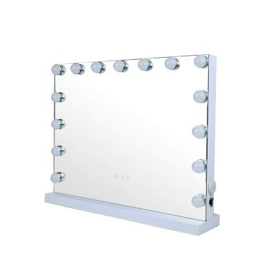 China Wholesale 6-15pcs Lighted Led Lighted Mirror Table Vanity Hollywood Mirror Touch Screen Bulbsmakeup for sale