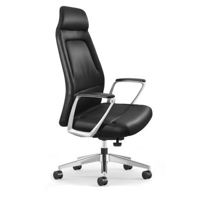 China 2022 New Design High Back Ergonomic Leather Boss Executive Chairs With 4 Position Locking Device And Aluminum Alloy Armrest Chairs for sale