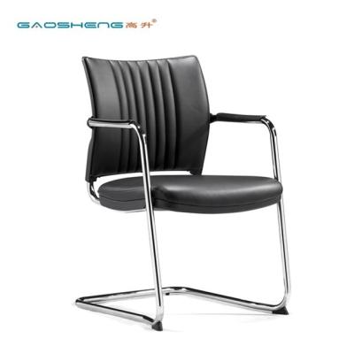 China Wholesale Price Office Ergonomic Genuine Leather Chairs Without Wheels for sale