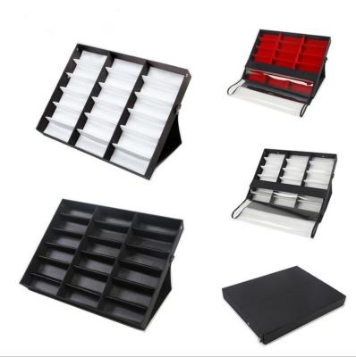 China Durable Sunglasses Hot Selling Eyewear Display Storage Case Tray Sunglass Showcase Case 18 Slot Slot for sale