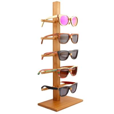 China Strong Hot Selling Sunglasses Display Rack Vintage Wooden Sunglasses Shelf for sale