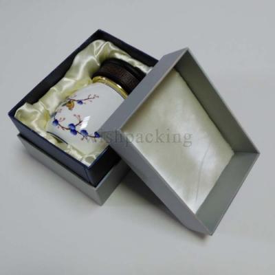 China Handmade gold foil printing or silver metallic stamping customized your own logo neck style rigid box for sale