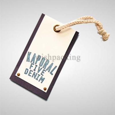 China Custom Logo Viable Hot Stamping Luxury Label Paper Hang Tag for sale