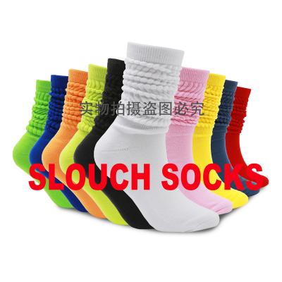 China Sustainable Custom Slouch Socks Long Adult Heavy Thick Cotton Crew Women Slouch Socks for sale