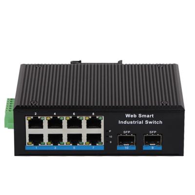 China Support PoE IP cameras Shenzhen factory 10/100/1000Mbps 8 ports POE RJ45 and 10/100/1000Mbps 2 SFP port Ethernet switch managed for sale