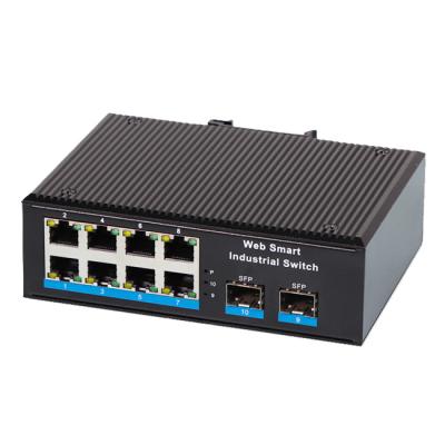 China POE Shenzhen Factory 8 Port Gigabit L2 Managed POE Ethernet Network Switches With 2 x Fiber Optic SFP Slots for sale