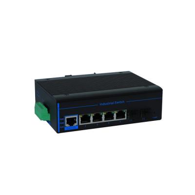 China QoS DC12V-52V 4*10/100/1000M Ports + 2 fiber port switch support IEEE802.3af/IEEE802.3at protocol switch for sale