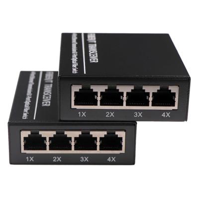 China 20KM Fiber Optic Patch Cord Manufacture Ethernet Electronic Equipment Fiber Media Converter 4 Ethernet 1 Ports for sale