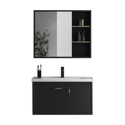 China Modern Commercial Modern Simple Antique Sink Bathroom Cabinet Vanity Mirrored Set for sale