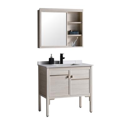 China Chaozhou POLISHED Factory D60Y Modern Aluminum Vanity Bathroom 600mm 24 Inch High Quality Bathroom Cabinets for sale