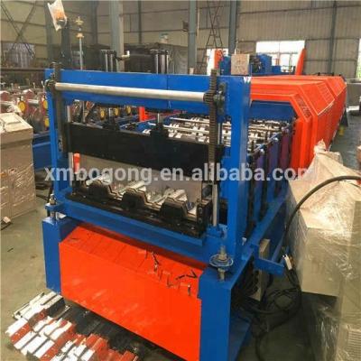 China 962mm Steel Roof Floor Deck Roll Forming Machine Cutting Hydraulic PLC Control System for sale