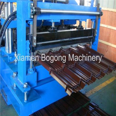 China Building Material Shops Automatic Step Tiles Roll Forming Machine, Roof Tile Production Line Step Tile Roofing Roll Forming Machine for sale