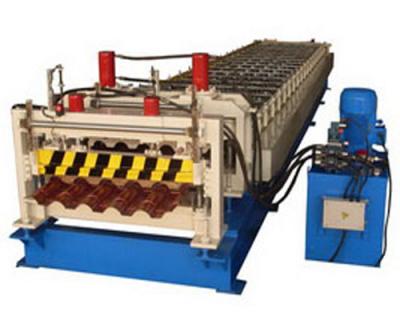 China Hotels Metal Glazed Steel Roof Tile Making Roll Forming Machine For Tile Roof Profile for sale