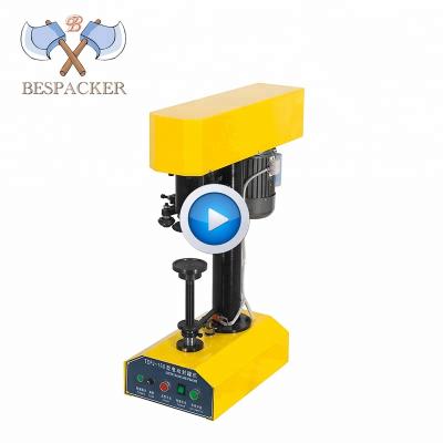 China Bespacker TDJ-160 Adjustable Semi Automatic Tinplate Clutch Tin Bear Soda Capping Machine Aluminum Can Sealing Machine for sale