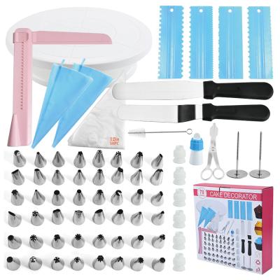 China 70pcs/set Sustainable Cake Cream Nozzles Decorating Tools Cream Scraper Icing Piping Nozzle Tips Baking Tools for sale