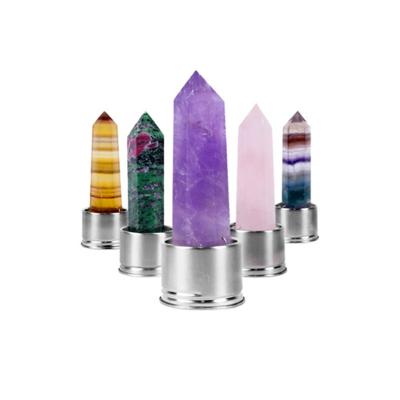 China Viable Crystal Hexagon Natural Minerals Magic Wand Healing Decor Geode Home Amethyst Rose Quartz for sale