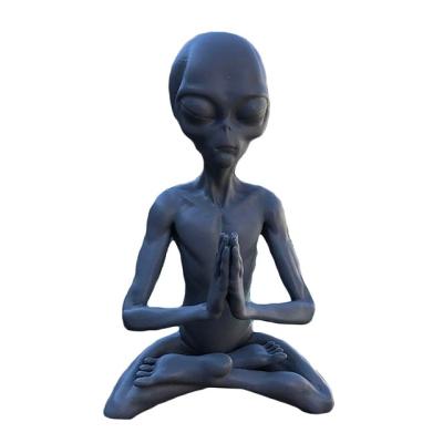 China Meditating Alien Europe Resin Statue Garden Ornament Best Art Decor for Home or Office Indoor Outdoor for sale