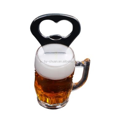 China 1pc Beer Cup Shape Fridge Magnet Viable Beer Bottle Opener For Kitchen Bar Party Supplies 3.9cm*9cm for sale