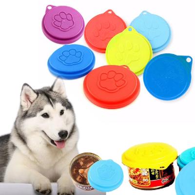 China Non Spill Storage Container Cover Silicone Cat Dog Pet Food Can Cover Lids for sale