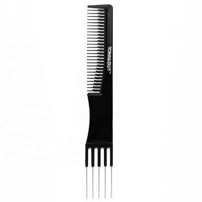 China Salon factory customize private logo design carbon fiber anti-static salon unique metal tail comb for sale