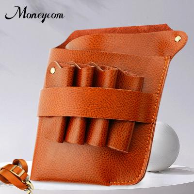 China Multifunctional Hair Beauty Salon Pouch PU Leather Tool Bag With Removable Canvas Belt Waterproof Durable Leather Barber for sale