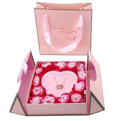 China Double opened the door manufacturers direct selling flower love gift box necklace wholesale gift box for sale