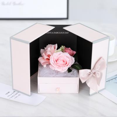 China Customizable Double Open Door Valentine's Gift Box Christmas Gift Box Sweet Logo Necklace Box for sale