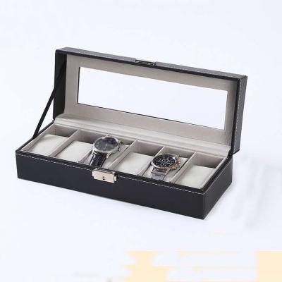 China 6 Grids Printing Luxury Custom Leather Digital Watch Box Watch Pocket Watch Storage Protector New 2020 for sale