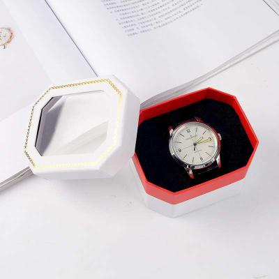 China 2020 Amazon best-selling watch storage protection octagonal watch box has an octagonal lid with a window on it for sale