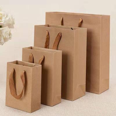 China Recyclable printing packaging paper bag custom brown with handle bolsa de papel jewelry shopping paper bag for sale