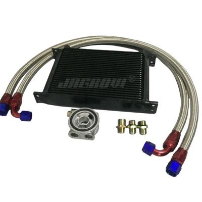 China Aluminum Universal 248mm 25 A Row AN10 Engine Oil Kit + Sandwich Cooler Adapter for sale