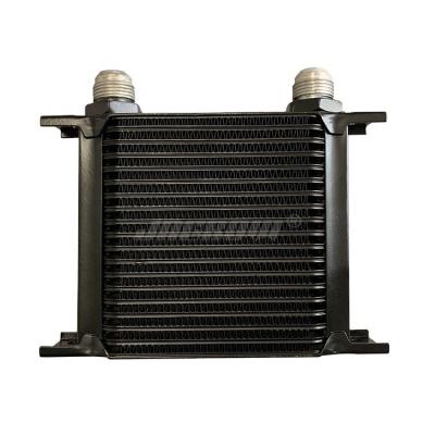 China 6061 or 3003 Aluminum Vehicle Engine Universal Row Aluminum Oil Cooler 19 Hole Black Center 128mm for sale