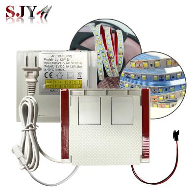 China Bathroom Mirror 12 v LED Dimmer One/Three Colors With Driver Power Supply Anti Fog Defogger Mirror Touch Sensor Switch 2835 Led Light Strip for sale