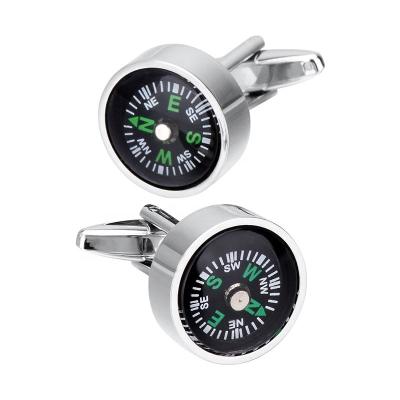 China Real Compass Effect Novelty Functional Compass Cufflinks For Men for sale