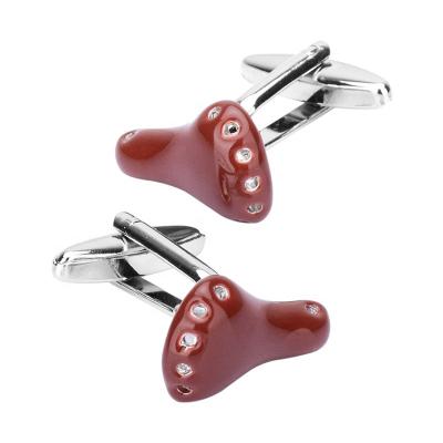 China Novelty Metal Brown Enamel Bicycle Seat Cufflinks For Men for sale