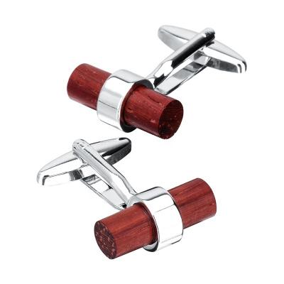 China Wholesale Metal Mix Discreet Luxury Red Wooden Cufflinks For Men for sale