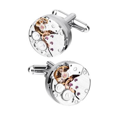 China SAVOYSHI Steampunk Metal Watch Movement Cufflinks For Mens Shirt Gear Cuff Links Gift Brand Silver High Quality Mechanical Jewelry for sale