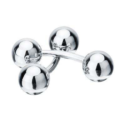 China Silver Metal Fashion Gold Black Metal Ball Cufflinks For Men / Ladies for sale