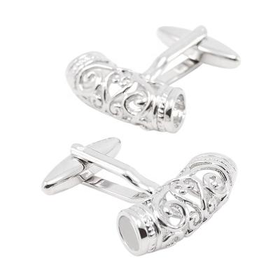 China SAVOYSHI Metal Pattern Silver Hollow Cufflinks For Men High Quality Metal Cuff Links Brand for sale